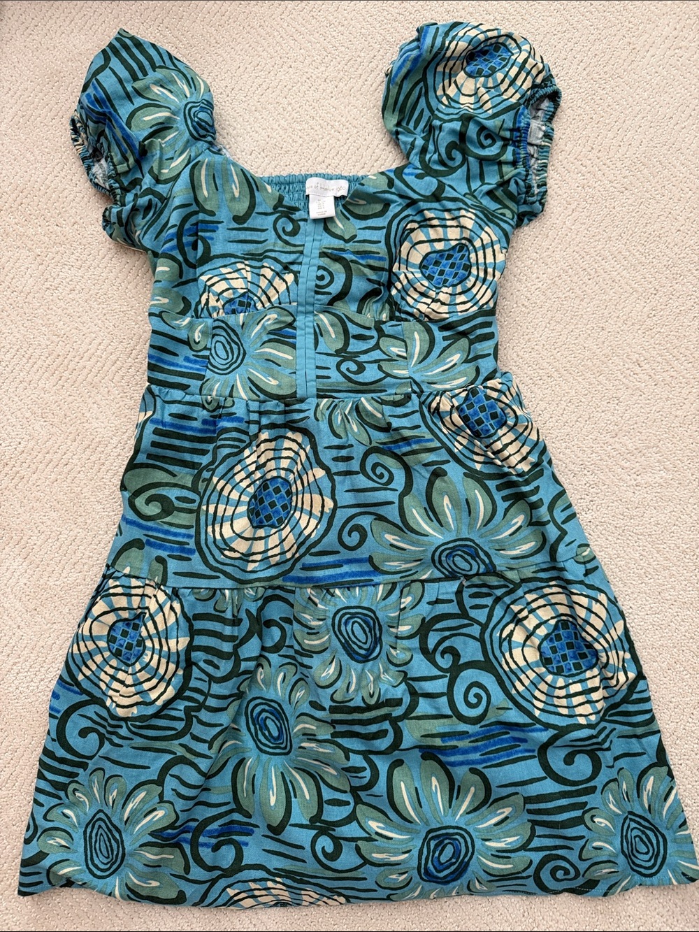 House of Harlow 1960 Teal Blue Floral Short Dress